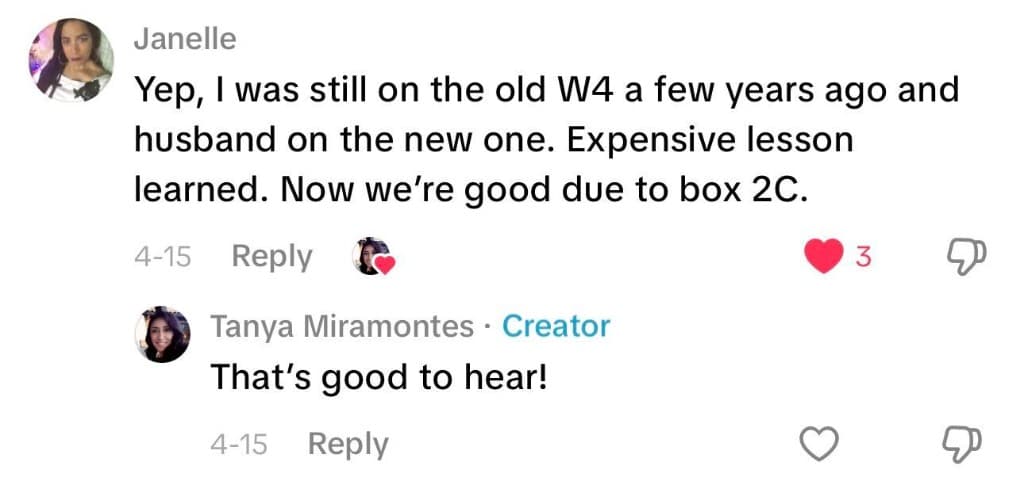 Social media comment about the W-4 form (5 of 13)