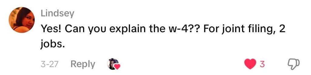 Social media comment about the W-4 form (10 of 13)